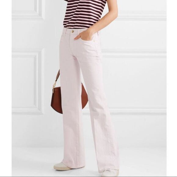 Current/Elliott Pink The Wray Mid-Rise Bell Bottom Wide Leg Jeans New Size 26 - Picture 13 of 16